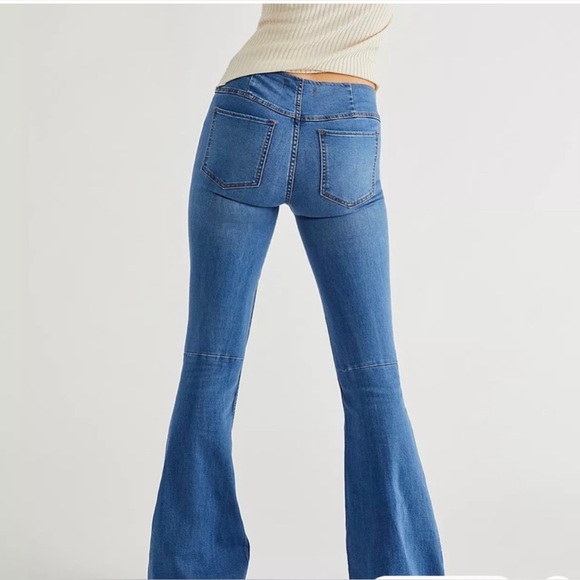 We the Free Penny Pull-On Flare Mid Rise Stretch Denim Jean - Picture 2 of 8